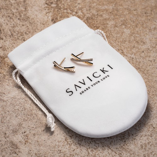 Kolczyki Savicki: złote, cyrkonie